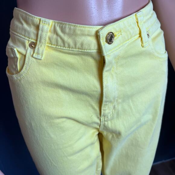 Michael Kors Izzy Skinny Jeans Yellow 12 Preppy Western Festival Coastal Cowgirl - Picture 2 of 7